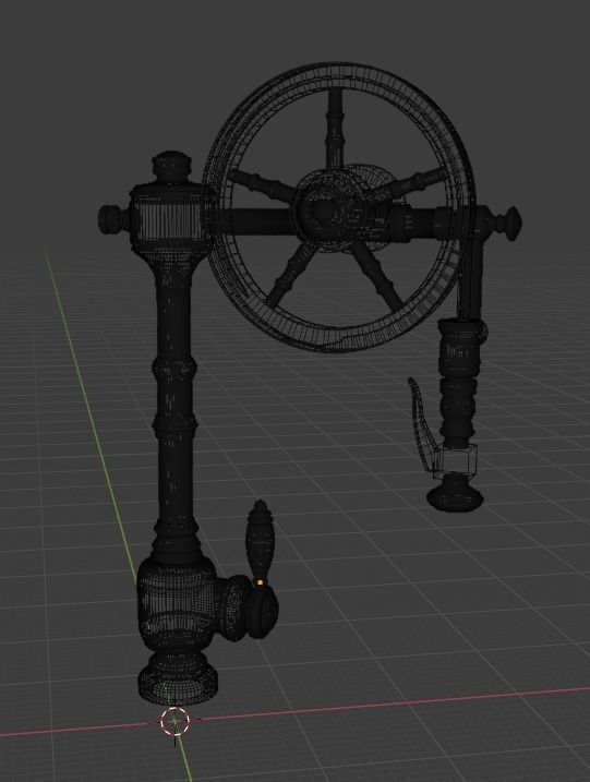 Kitchen faucet steampunk 12 scale 3D print model_2