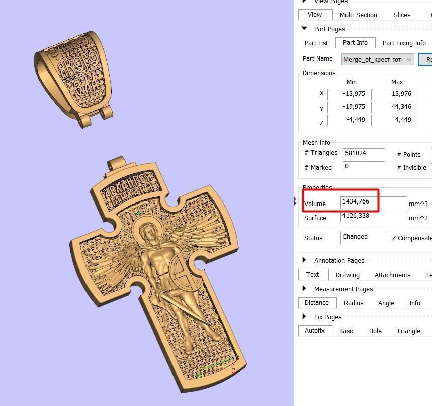 Jesus Christ and Archangel Michael two sided cross  3D print model_4