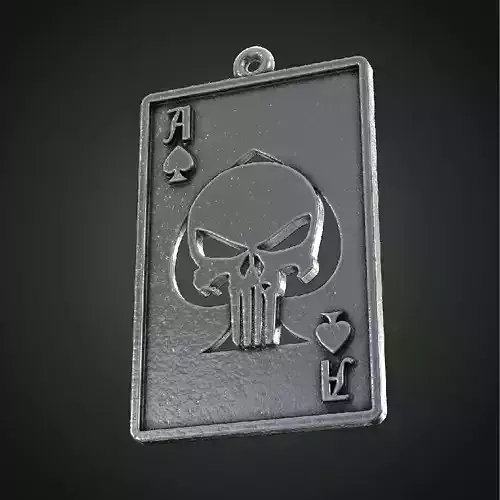 Fan Art Punisher Playing Card Ace Pendant 3D print model