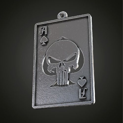 Fan art Punisher playing card pendant 3D print model