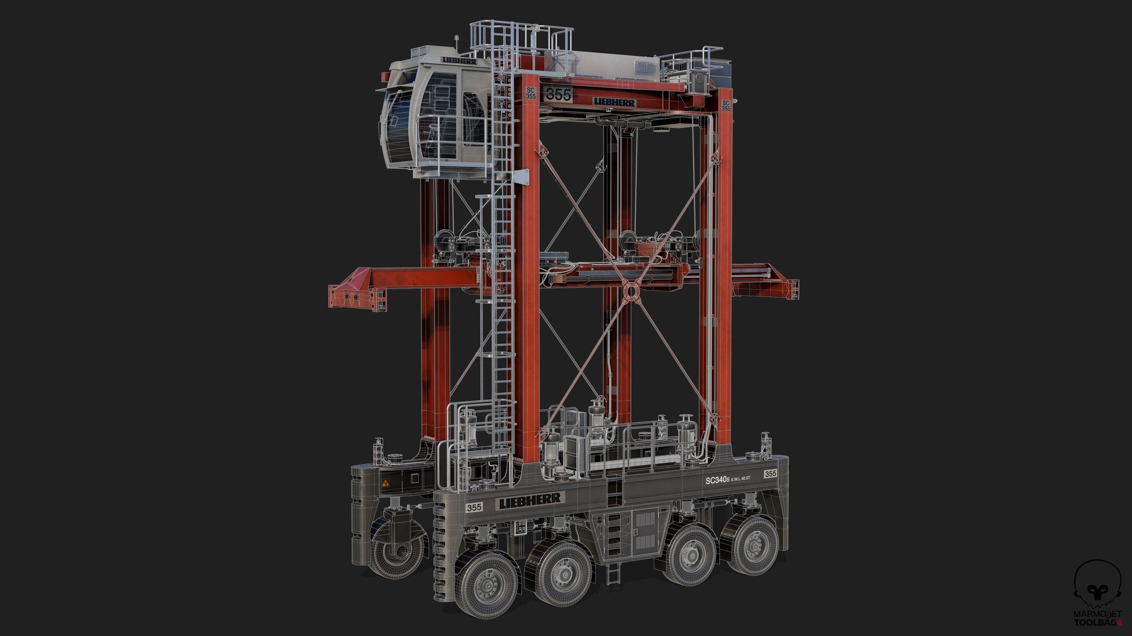 Straddle carrier 3D model_7