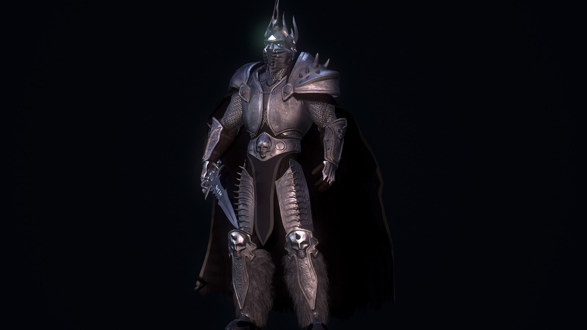 Lich king game ready Low-poly 3D model_0
