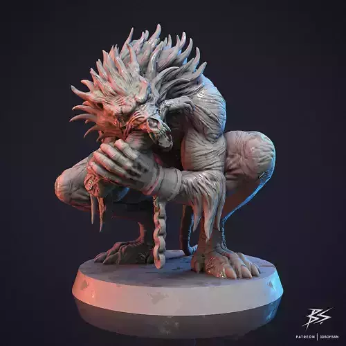 Undead Werewolf presupported 3D print model