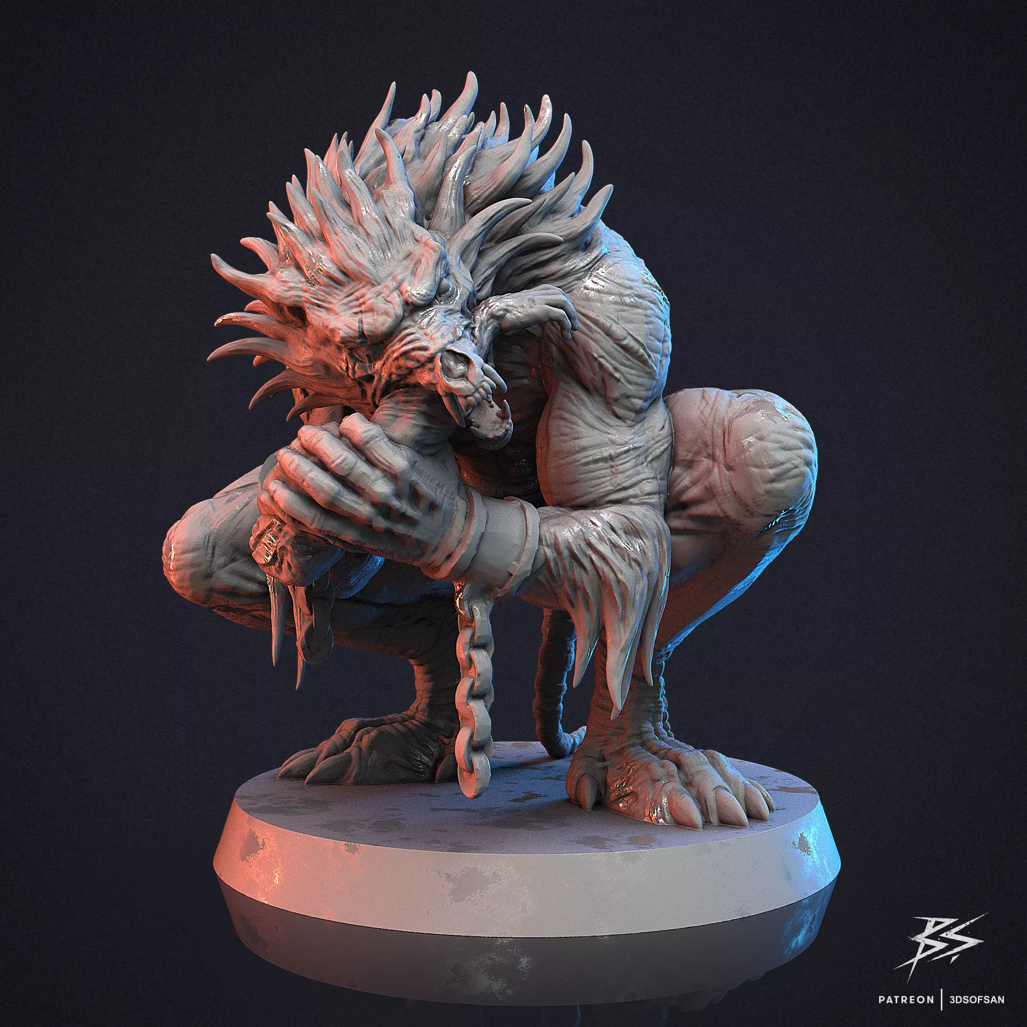 Undead Werewolf presupported 3D print model_0