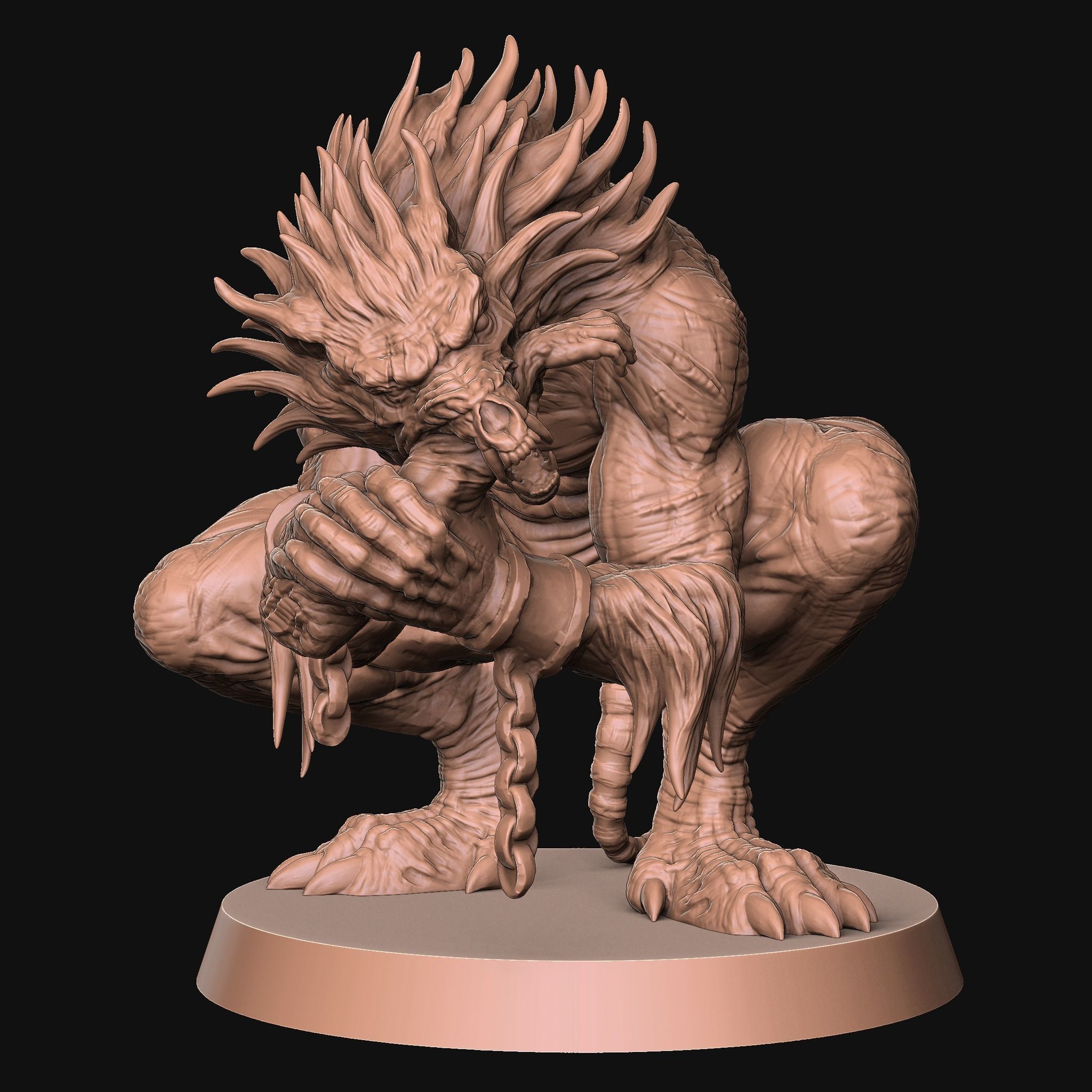 Undead Werewolf presupported 3D print model_5