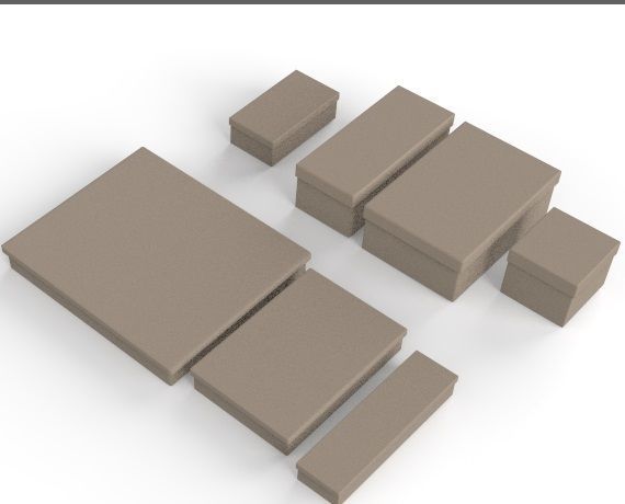 Boxes box Low-poly 3D model_1