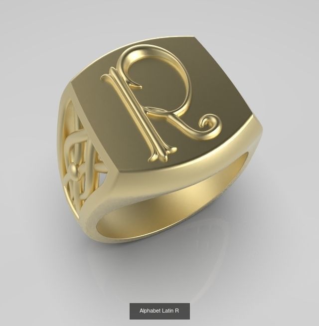 Alphabet Latin Rings Collection _12
