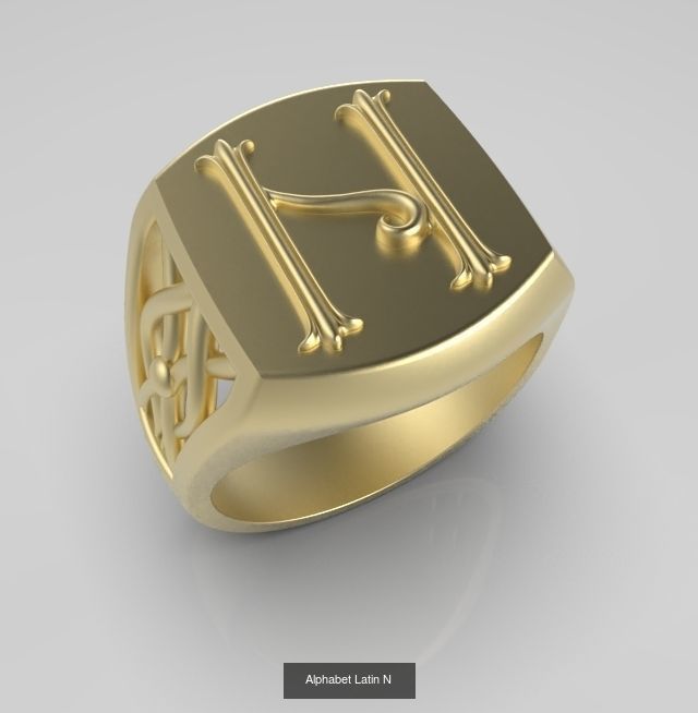 Alphabet Latin Rings Collection _16