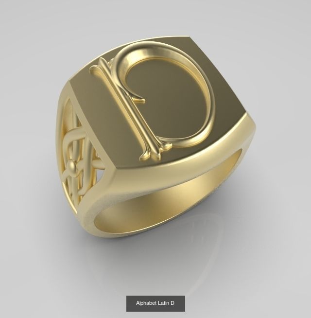 Alphabet Latin Rings Collection _26