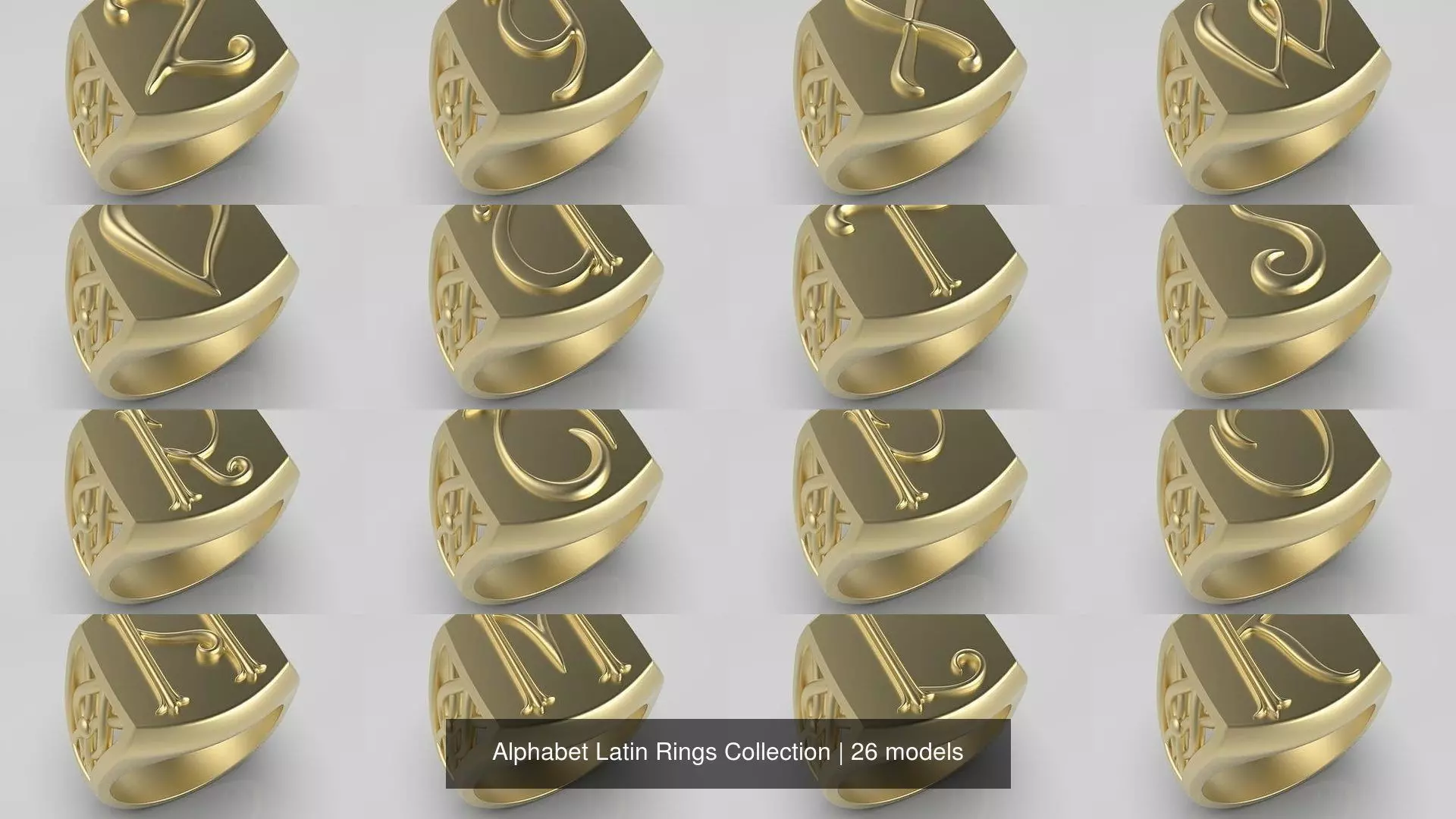 Alphabet Latin Rings Collection _0
