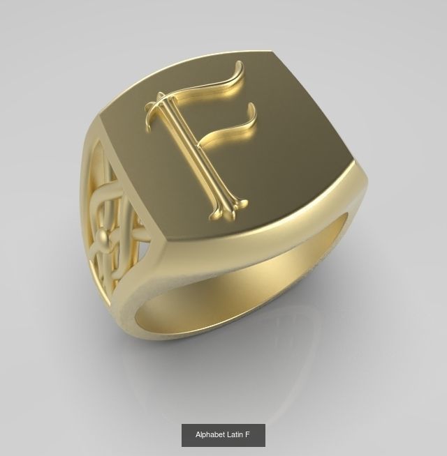Alphabet Latin Rings Collection _28