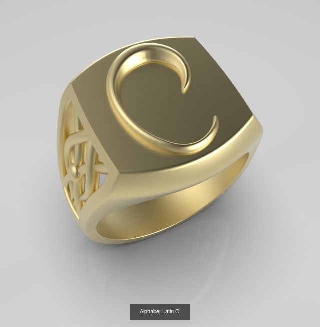 Alphabet Latin Rings Collection _25