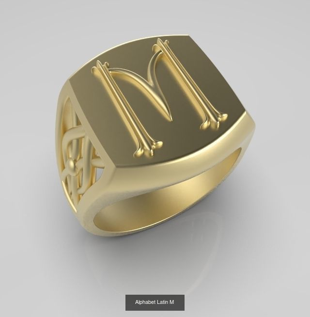 Alphabet Latin Rings Collection _17