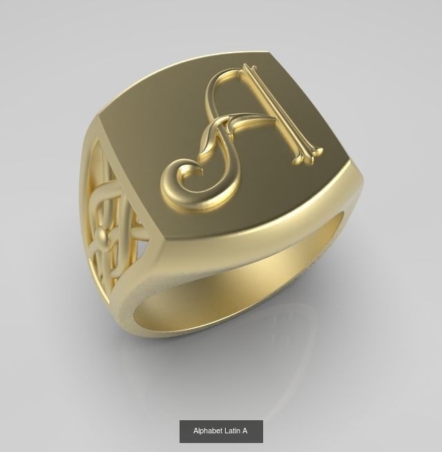 Alphabet Latin Rings Collection _23
