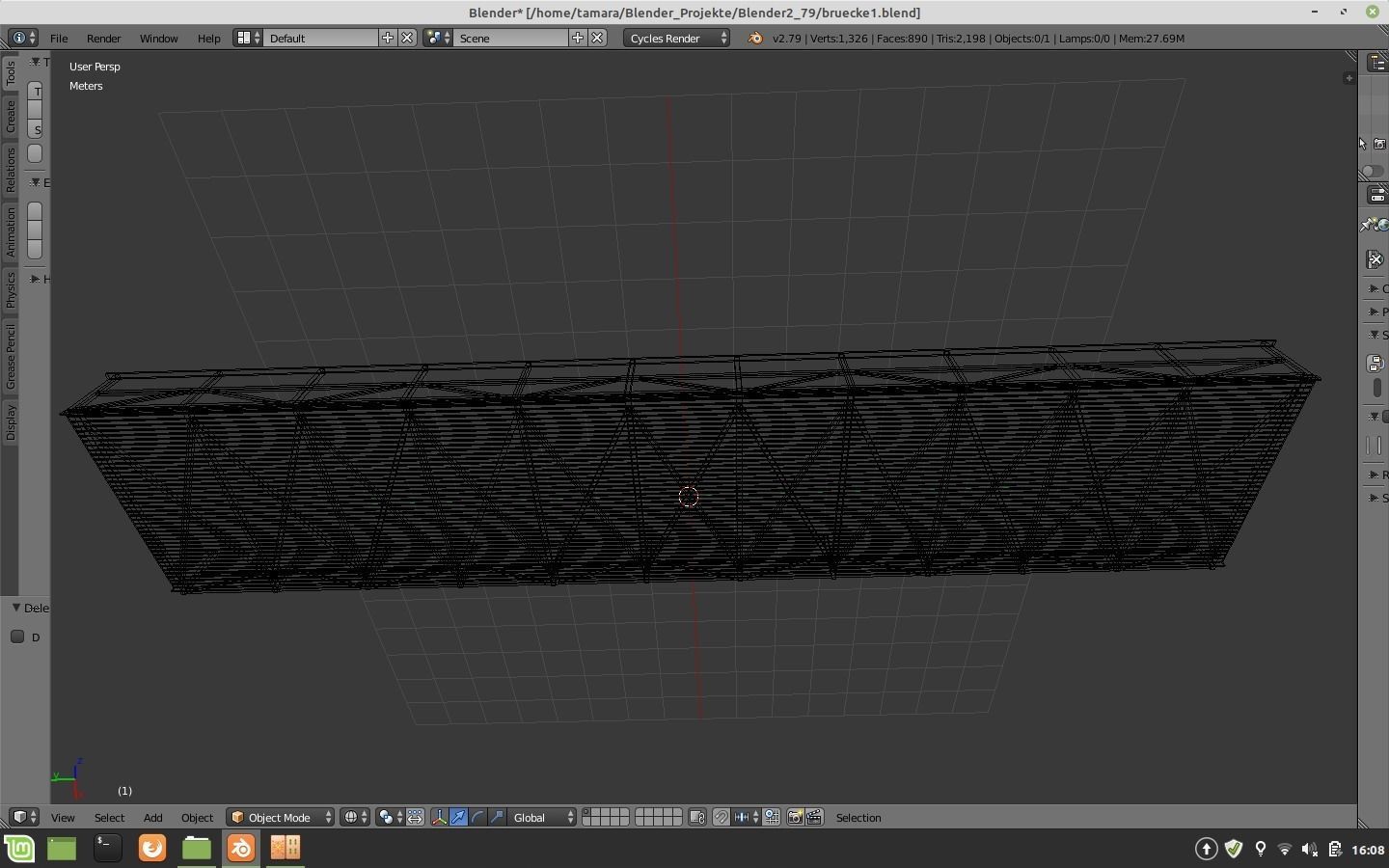 wooden bridge of oakwood Low-poly 3D model_3