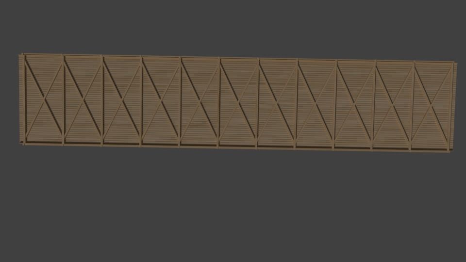 wooden bridge of oakwood Low-poly 3D model_1