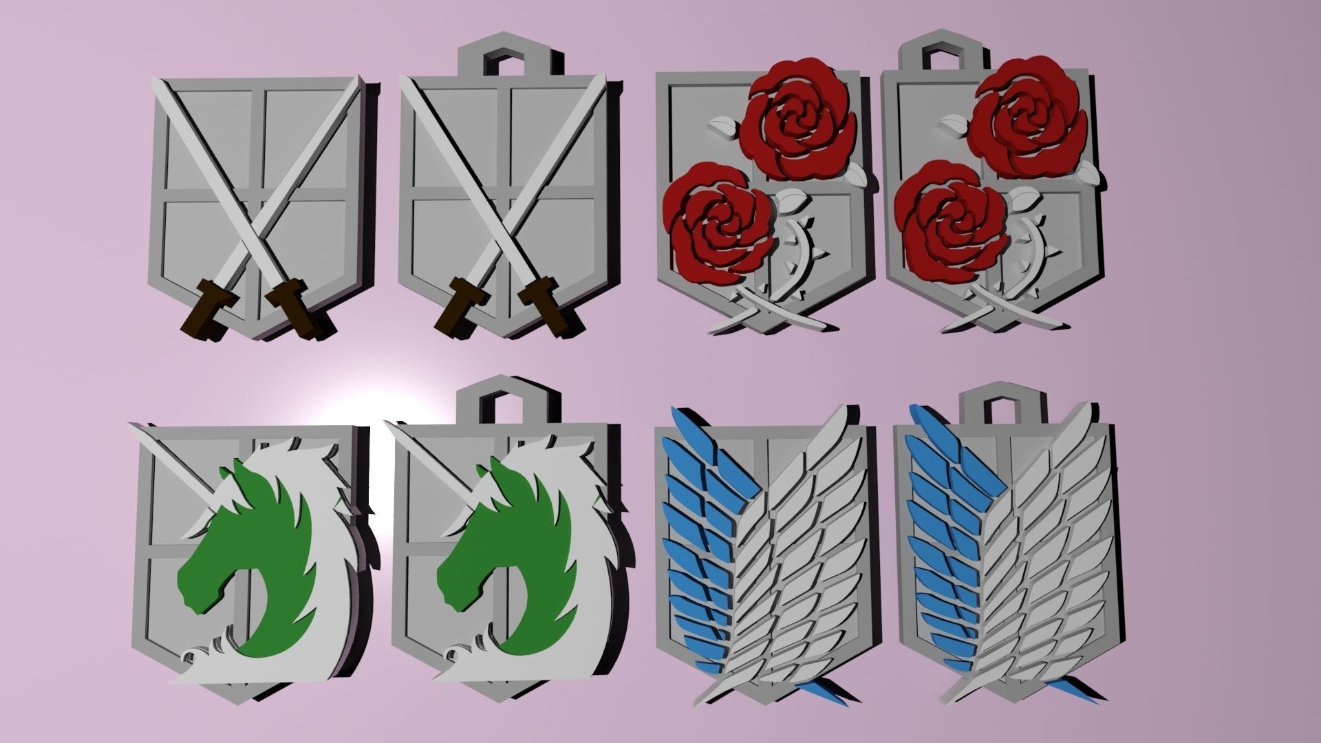 Shingeki no Kyojin Emblems 3d printable 3D print model_3