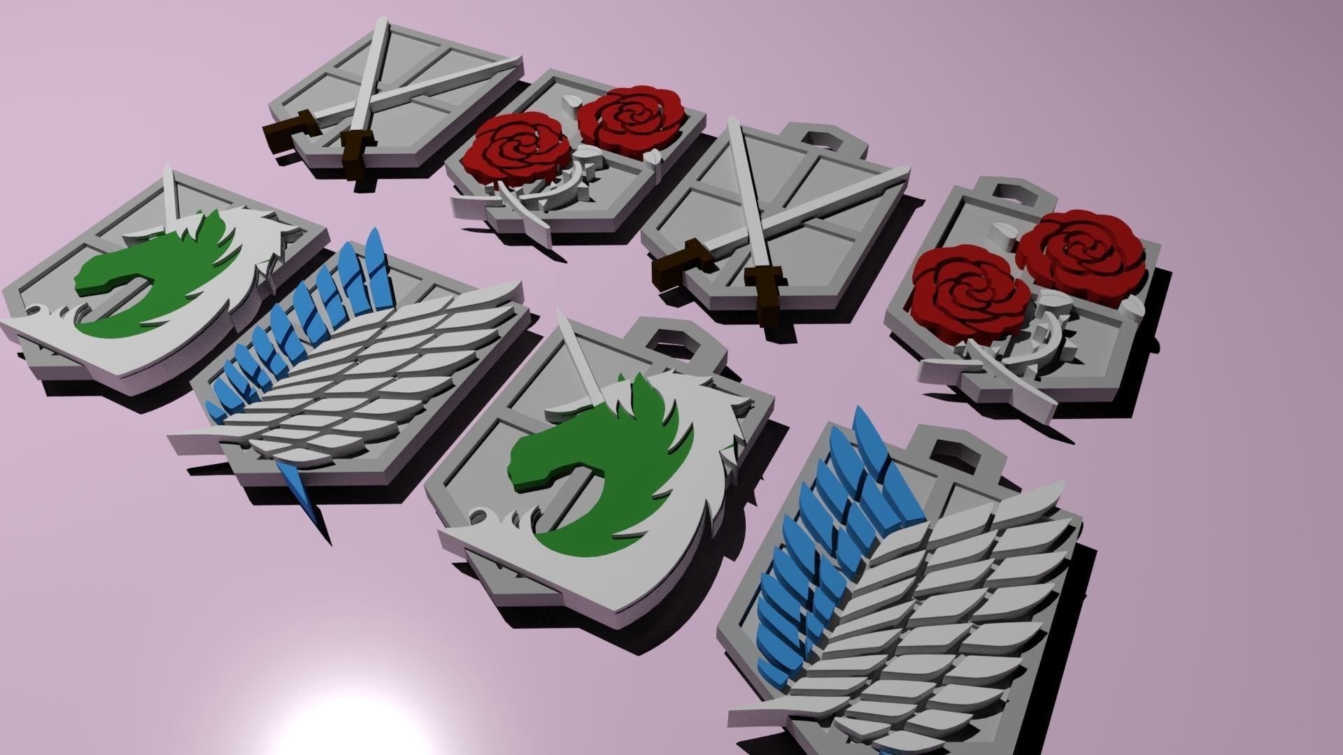 Shingeki no Kyojin Emblems 3d printable 3D print model_1