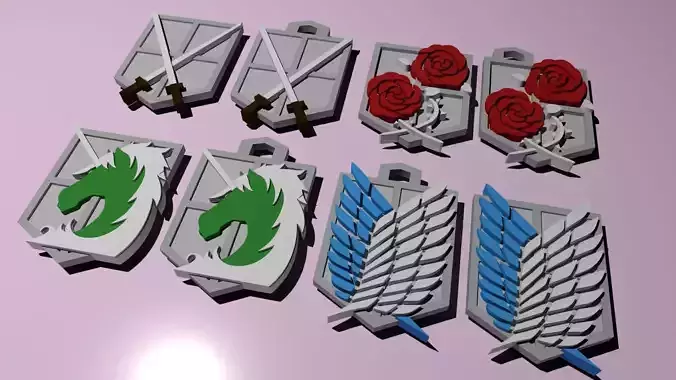 Shingeki no Kyojin Emblems 3d printable 3D print model