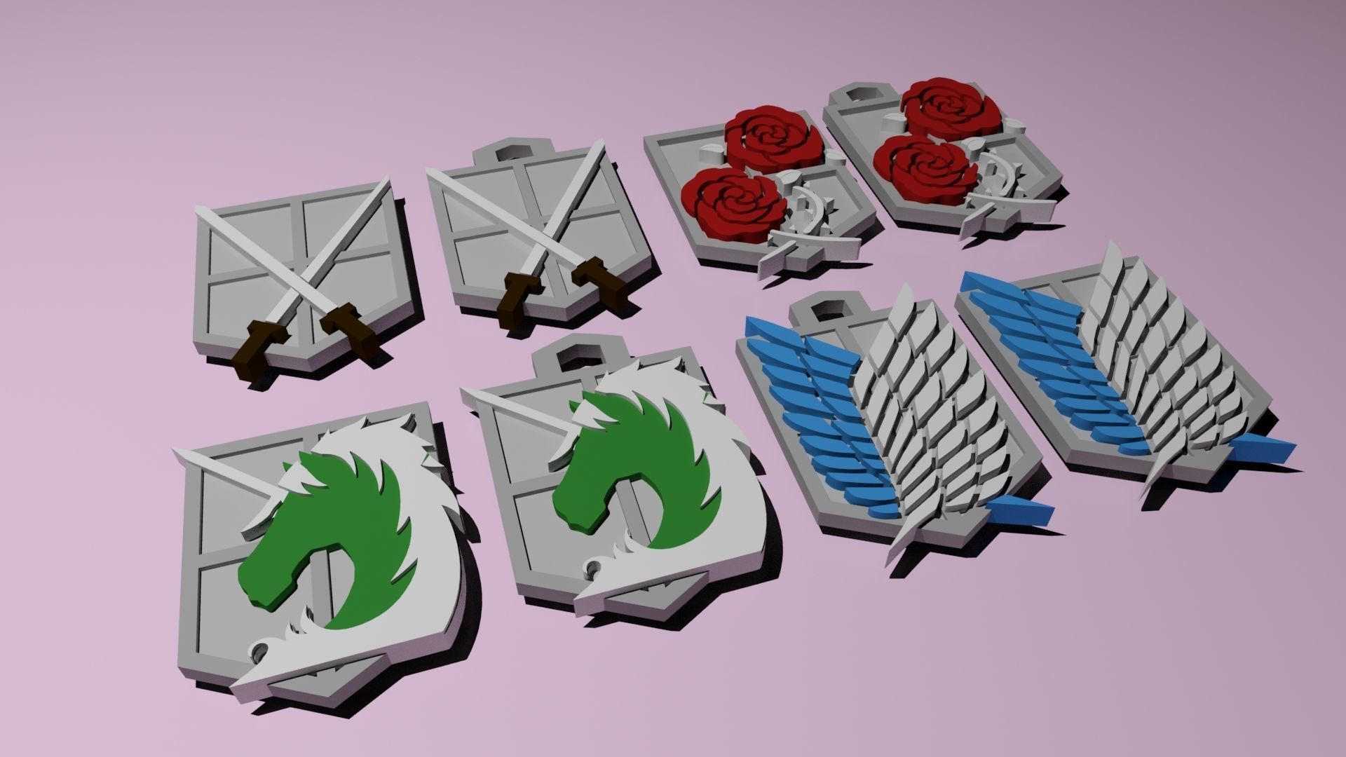Shingeki no Kyojin Emblems 3d printable 3D print model_2