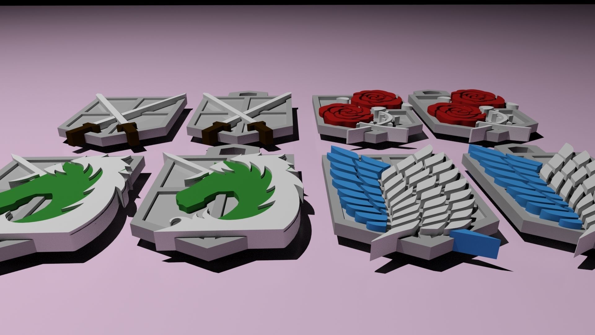 Shingeki no Kyojin Emblems 3d printable 3D print model_8