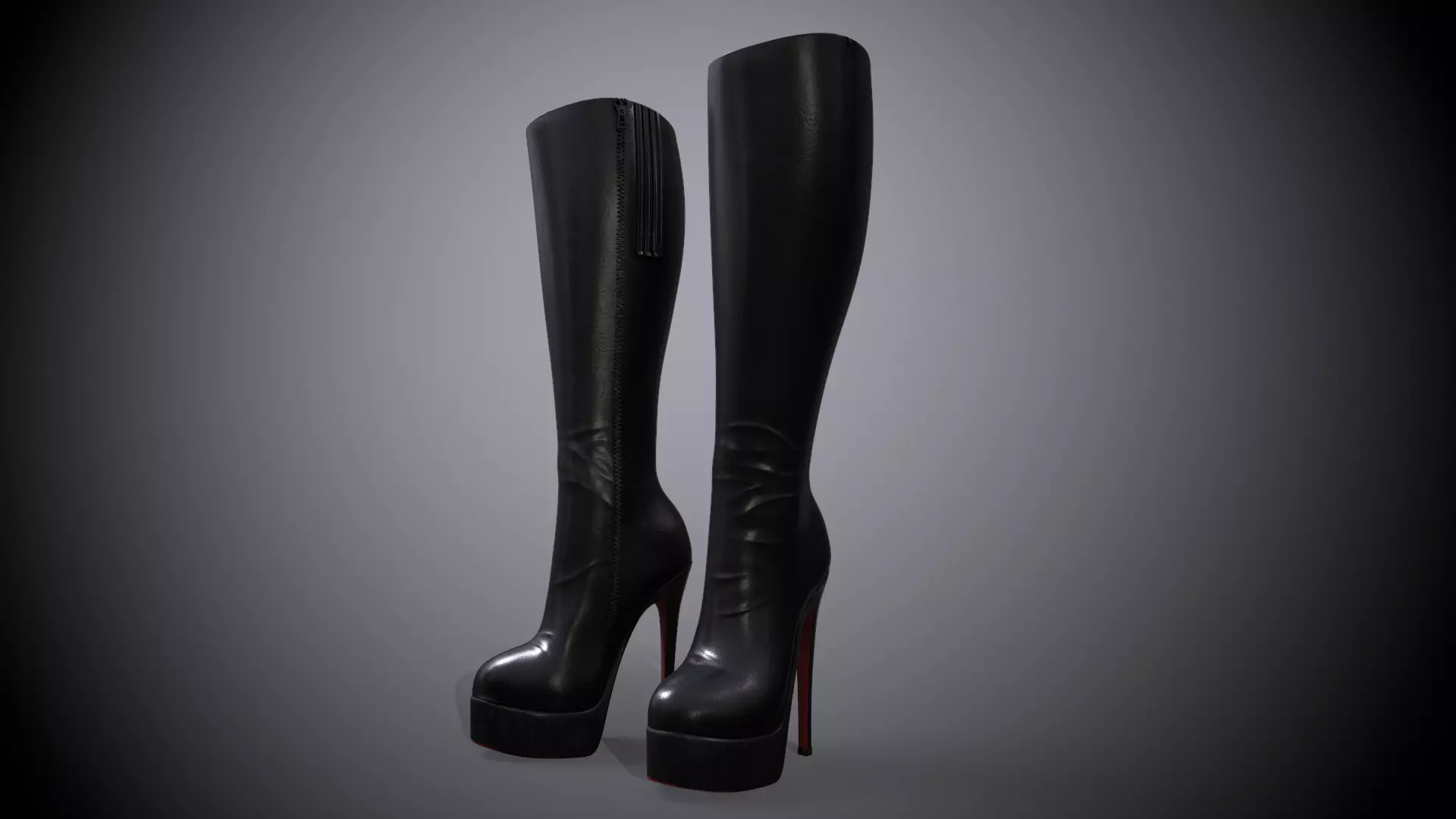 Boots Louboutin Low-poly 3D model