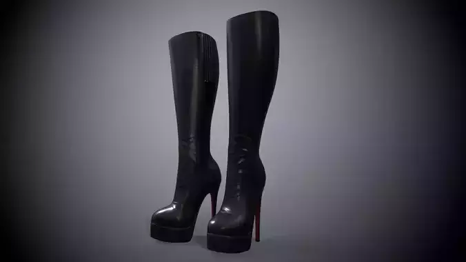 Boots Louboutin Low-poly 3D model
