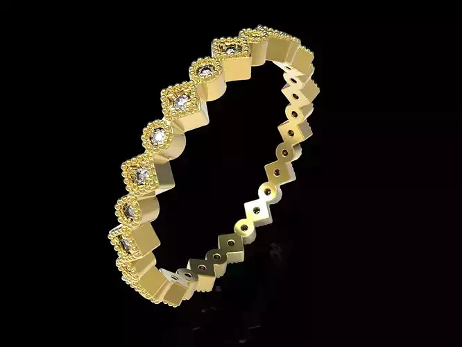 Band quadrangle Round Ring