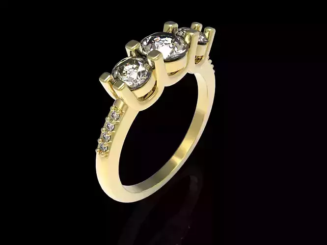 Clear Three-Stone Ring