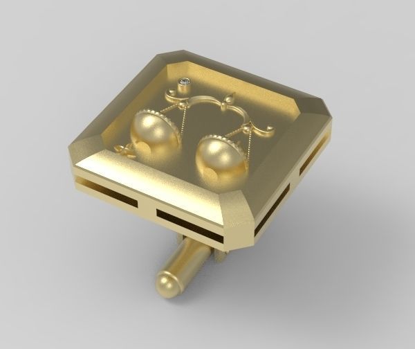 Libra Cufflink 3D print model_11