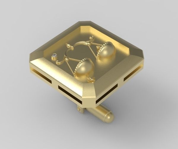 Libra Cufflink 3D print model_8