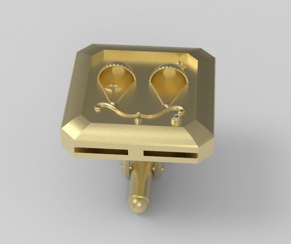 Libra Cufflink 3D print model_3