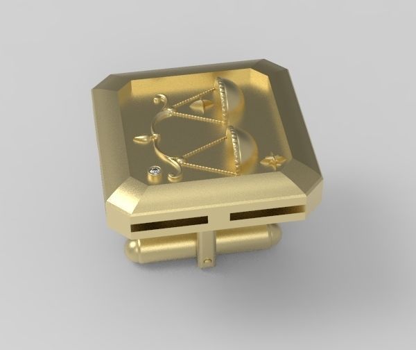 Libra Cufflink 3D print model_6