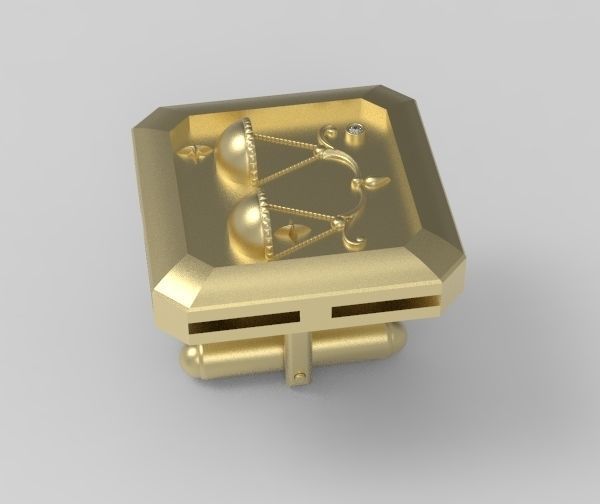 Libra Cufflink 3D print model_13