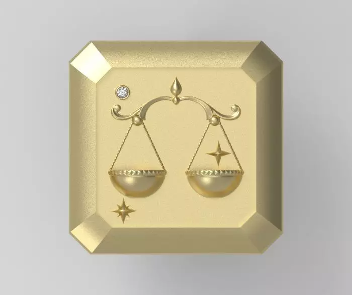 Libra Cufflink 3D print model_0
