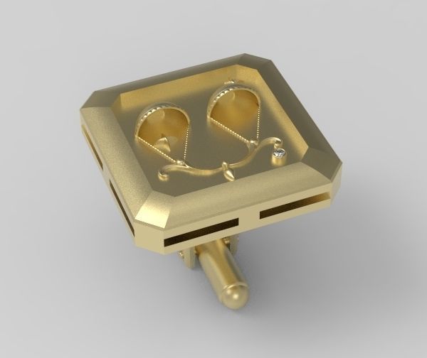 Libra Cufflink 3D print model_2