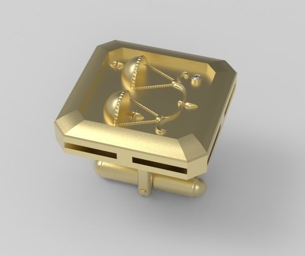 Libra Cufflink 3D print model_14
