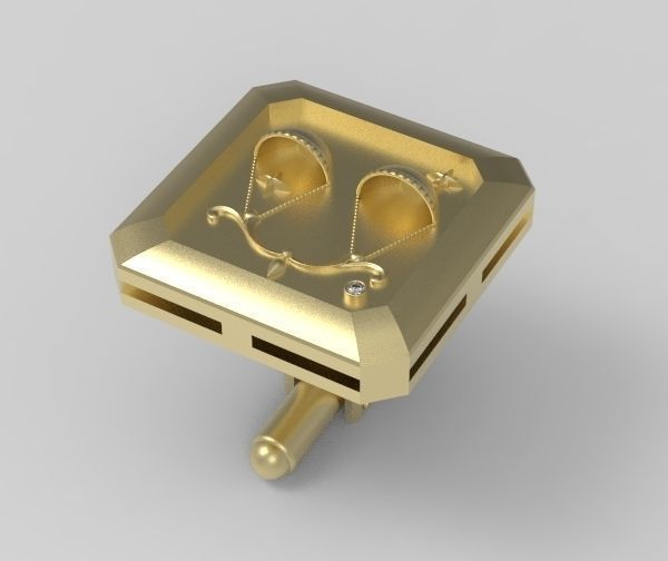 Libra Cufflink 3D print model_4
