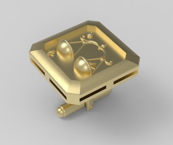 Libra Cufflink 3D print model_12
