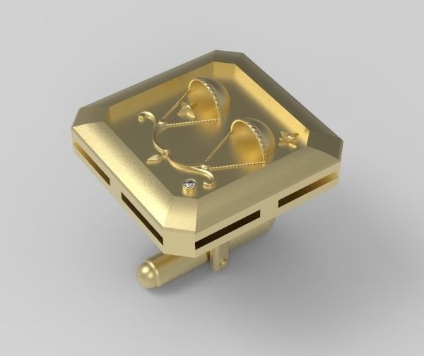 Libra Cufflink 3D print model_5