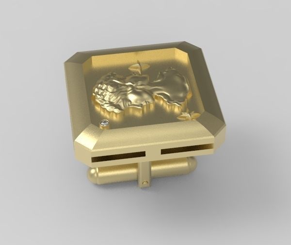 Gemini Cufflink 3D print model_6