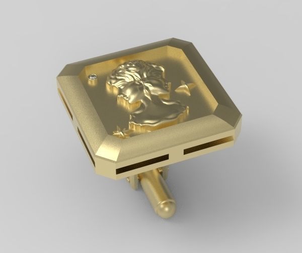 Gemini Cufflink 3D print model_9