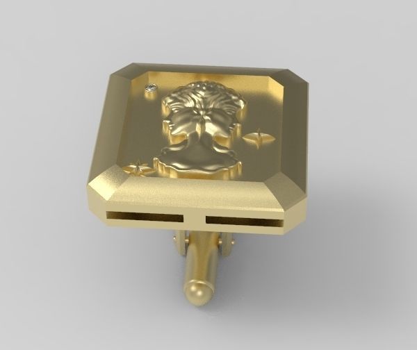 Gemini Cufflink 3D print model_10