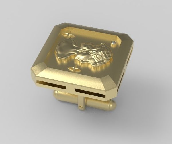 Gemini Cufflink 3D print model_14