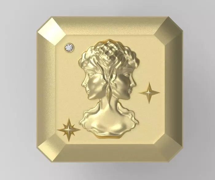 Gemini Cufflink 3D print model_0