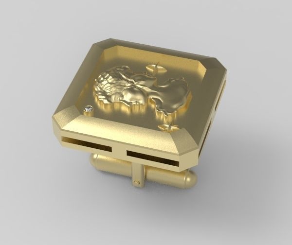 Gemini Cufflink 3D print model_7