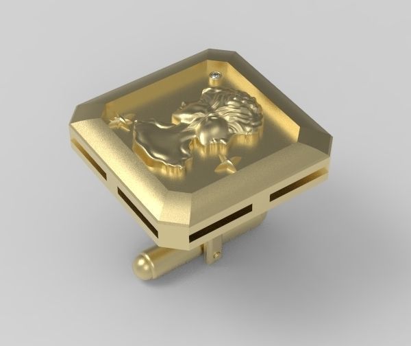 Gemini Cufflink 3D print model_12