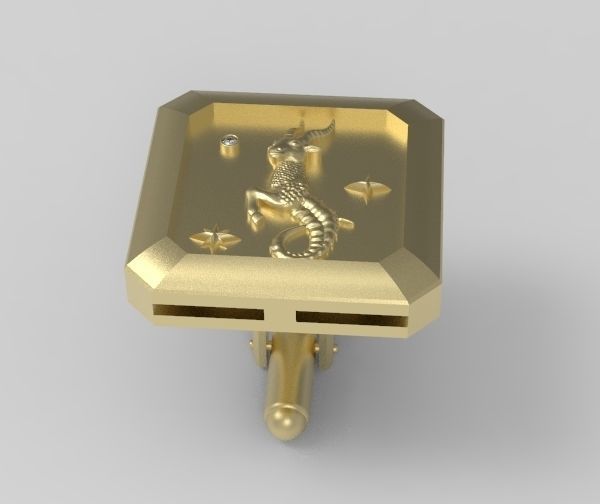 Capricorn Cufflink 3D print model_10
