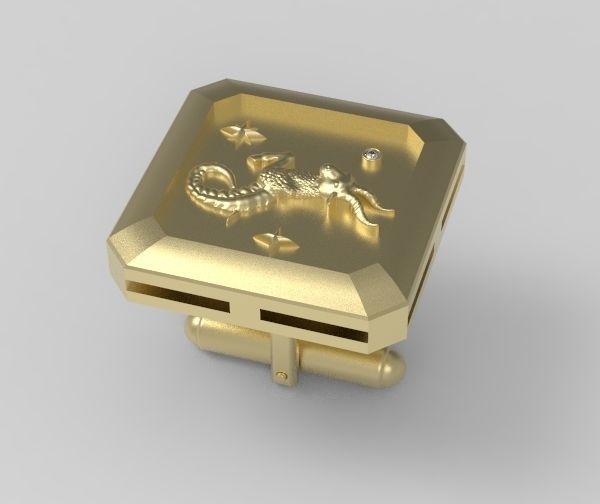 Capricorn Cufflink 3D print model_14
