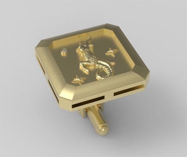 Capricorn Cufflink 3D print model_9